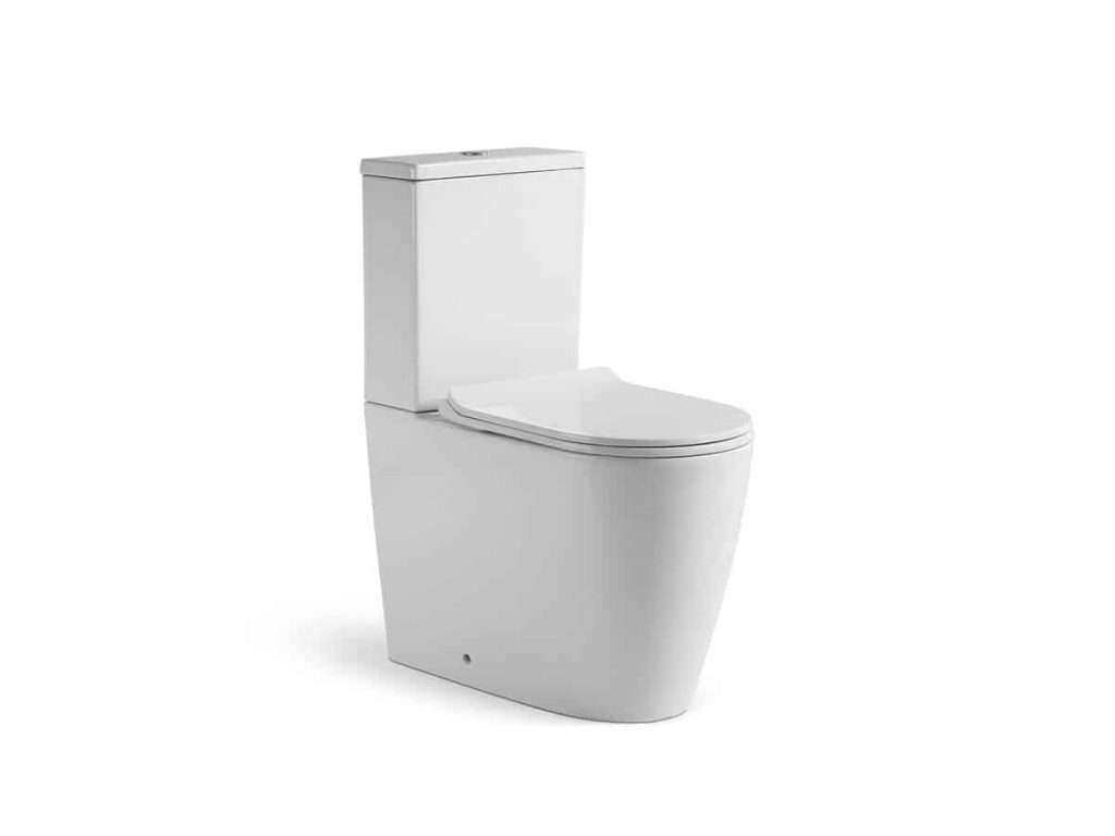 Kado Lux Close Coupled Back To Wall Rimless Overheight Back Inlet Toilet Suite with Thin Soft Close Quick Release Seat White (4 Star) - CHT